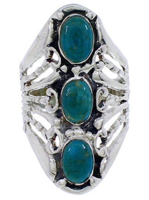 Authentic Sterling Silver And Turquoise Ring Size 5-1/4 UX32693